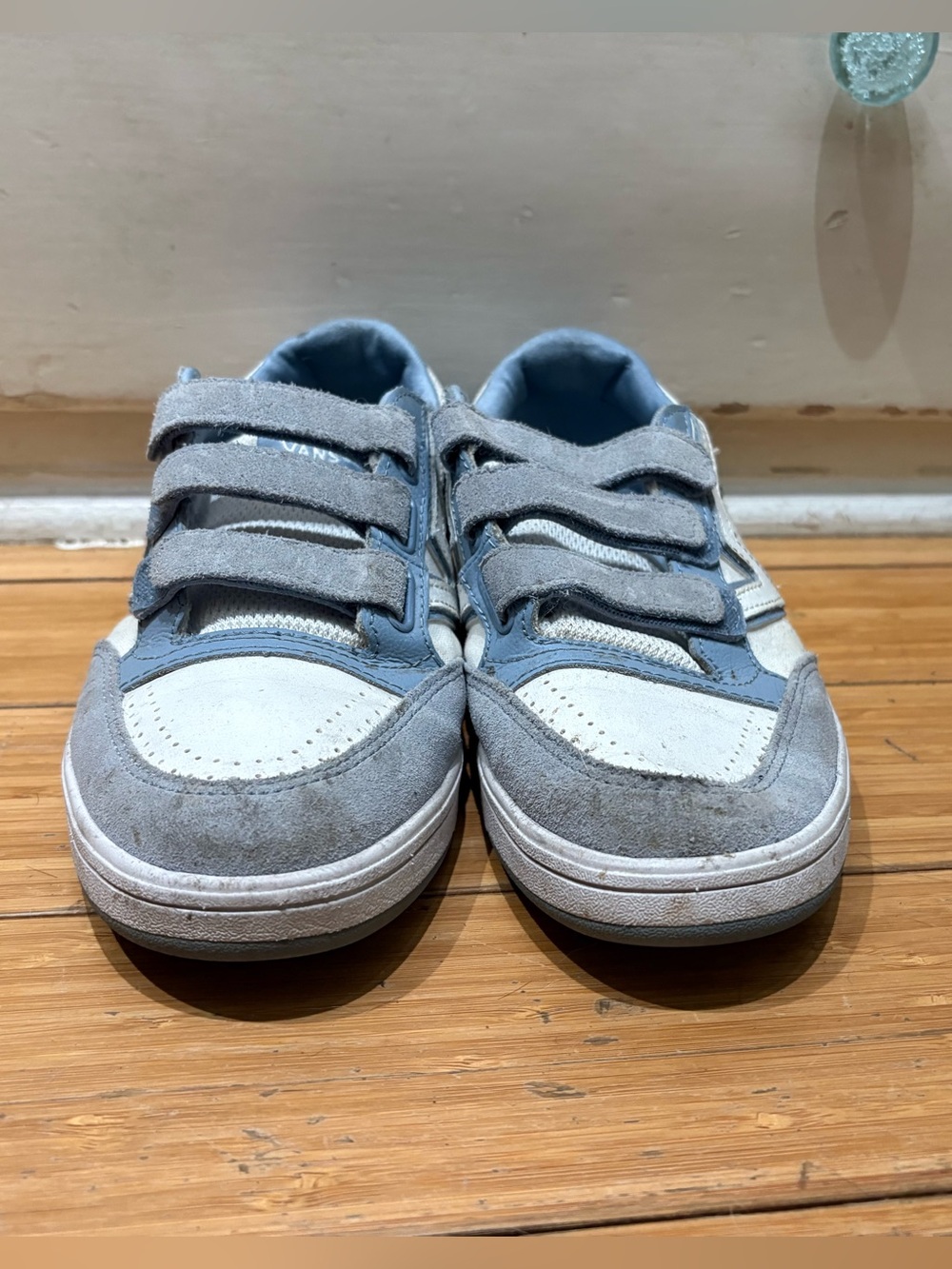 Vans Kids Velcro Sneakers in Light Blue and Gray
